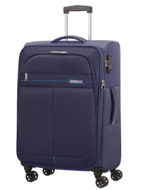 AMERICAN TOURISTER DEEP DIVE Średni wózek rozszerzalny granatowy/niebieski - Wózki półsztywne
