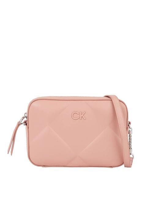 CALVIN KLEIN RE-LOCK QUILT Torba na aparat na ramię róża popielata - Torby damskie