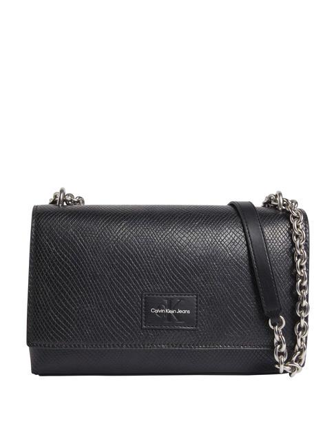CALVIN KLEIN SCULPTED Torba na ramię z klapką Czarny PVH - Torby damskie