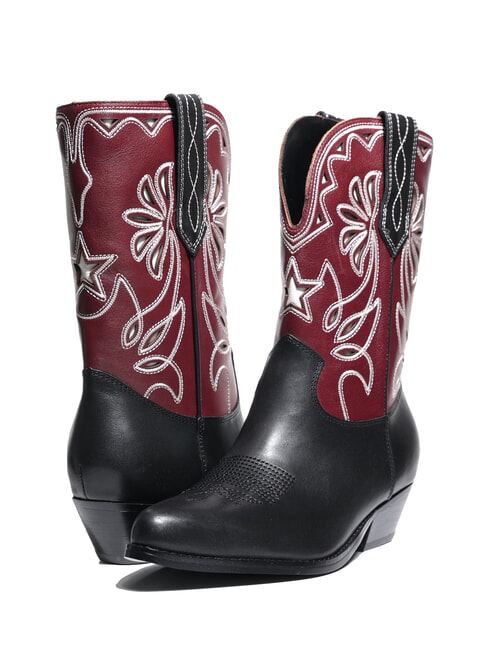GUESS GINNIE Teksańskie buty CZARNY - Buty damskie