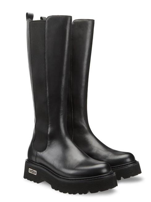 CULT SLASH 3310 Wysokie skórzane buty z elastyczną wkładką czarny - Buty damskie