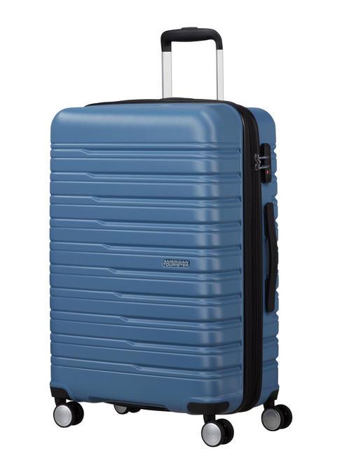 AMERICAN TOURISTER FLASHLINE Duży, rozszerzalny wózek korona niebieska - Wózki twarde