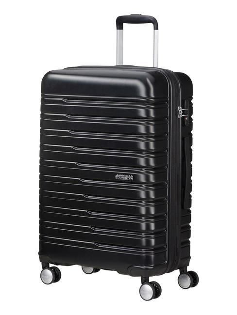 AMERICAN TOURISTER FLASHLINE Średni wózek rozszerzalny cień czarny - Wózki twarde