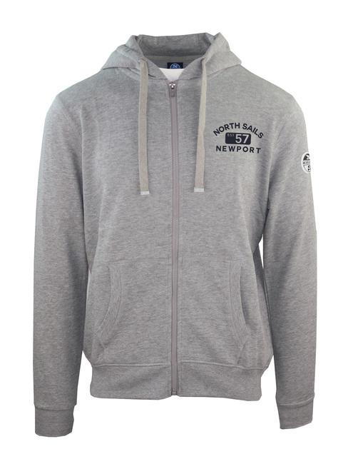 NORTH SAILS N|S NEWPORT EST Bluza z kapturem zapinana na suwak szary - Bluzy męskie