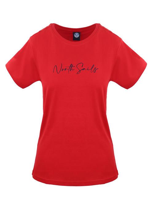 NORTH SAILS LOGO Koszulka bawełniana czerwony - Koszulki i topy damskie