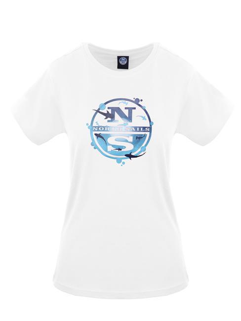NORTH SAILS OCEAN LOGO Koszulka bawełniana biały - Koszulki i topy damskie