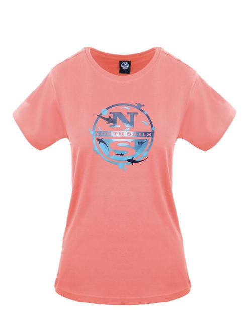 NORTH SAILS OCEAN LOGO Koszulka bawełniana róża - Koszulki i topy damskie