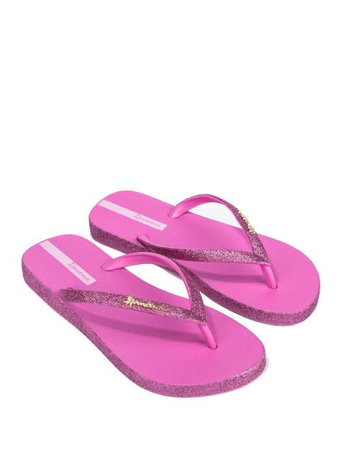 IPANEMA MAXI GLOW Klapki liliowy/różowy brokat - Buty damskie