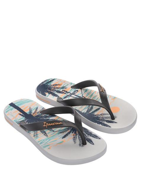 IPANEMA POSTO 10 TEMAS IV  Klapki gumowe szary/pomarańczowy/niebieski - Buty męskie