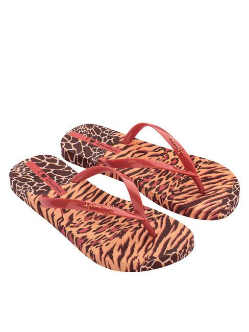 IPANEMA ANIMALE PRINT II  Klapki z nadrukiem pomarańczowy/beżowy - Buty damskie