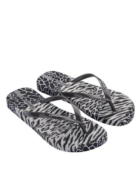 IPANEMA ANIMALE PRINT II  Klapki z nadrukiem szary/czarny - Buty damskie