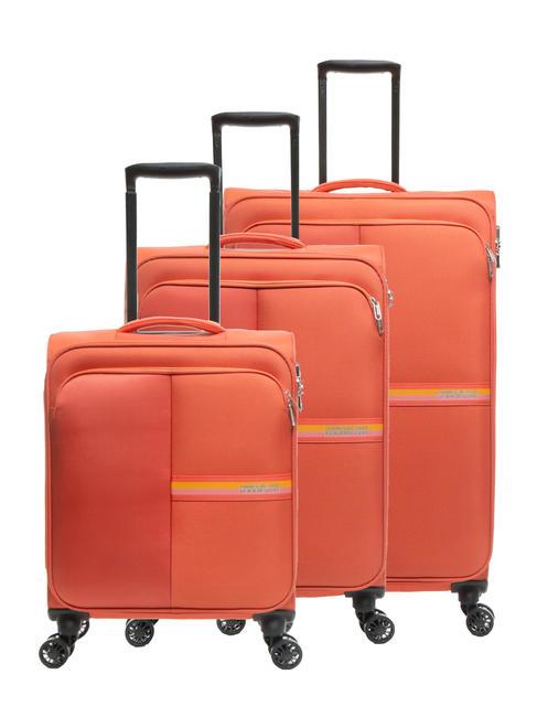 AMERICAN TOURISTER BRIGHT LIFE Zestaw 3 wózków: kabinowy, średni, duży ostra papryka - Zestaw wózków