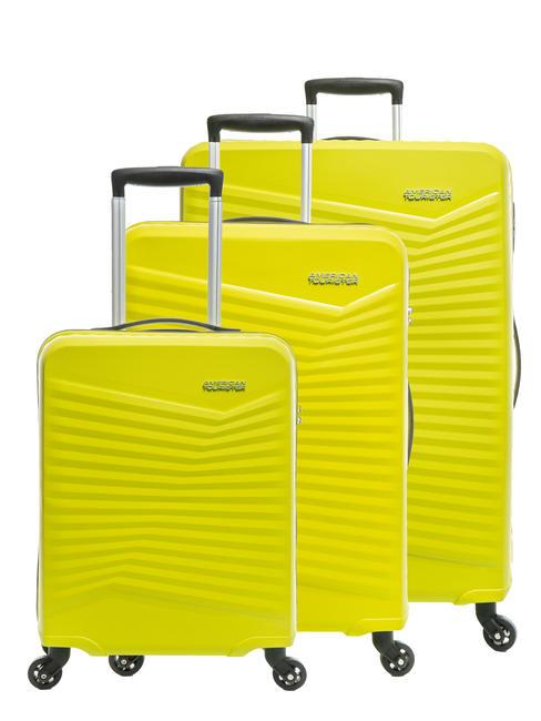 AMERICAN TOURISTER JETDRIVER 2.0 Zestaw 3 wózków: kabinowy, średni, duży SŁONECZNA LIMONKA - Zestaw wózków