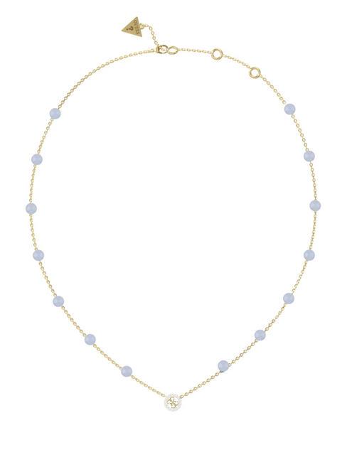 GUESS NATURAL STONES Naszyjnik z kamieniami ylw złoto/akwamaryn - Naszyjniki