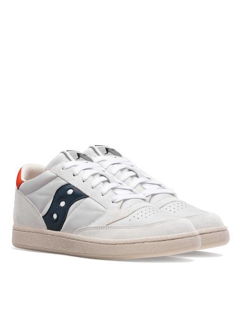 SAUCONY JAZZ COURT Skórzane trampki biały/niebieski - Buty męskie