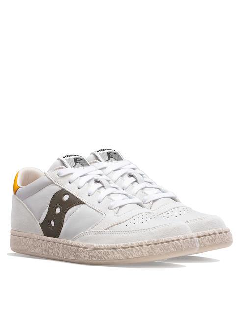 SAUCONY JAZZ COURT Skórzane trampki biały/zielony - Buty męskie