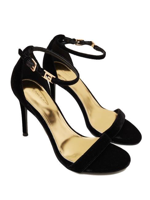 GUESS KABAIL Wysokie sandały zamszowe CZARNY - Buty damskie