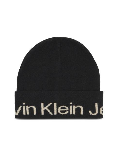 CALVIN KLEIN CK JEANS Czapka z mieszanki wełny czarny - Włosy