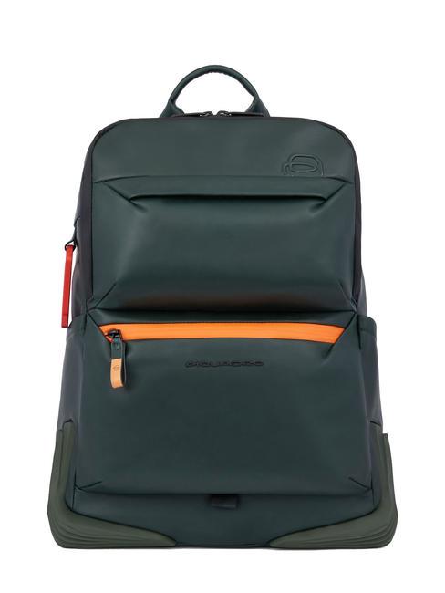PIQUADRO CORNER 2.0 SPECIALE Plecak na laptopa 14", skóra ZIELONY - Plecaki na laptopa do pracy