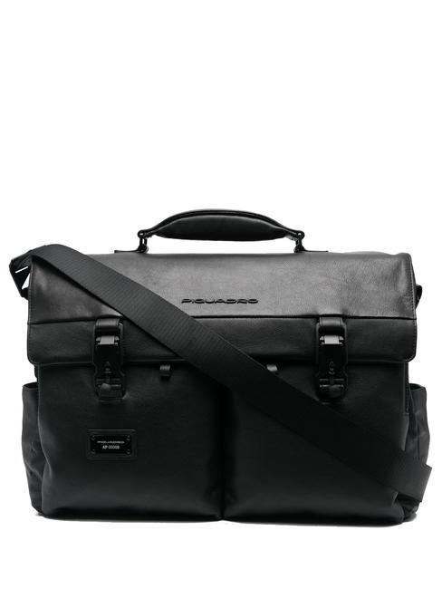 PIQUADRO HARPER 15,6" Teczka na laptopa, skóra Czarny - Teczki robocze