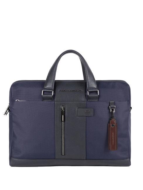 PIQUADRO MODUS RESTYLING Skórzana teczka na laptopa 14" niebieski - Teczki robocze
