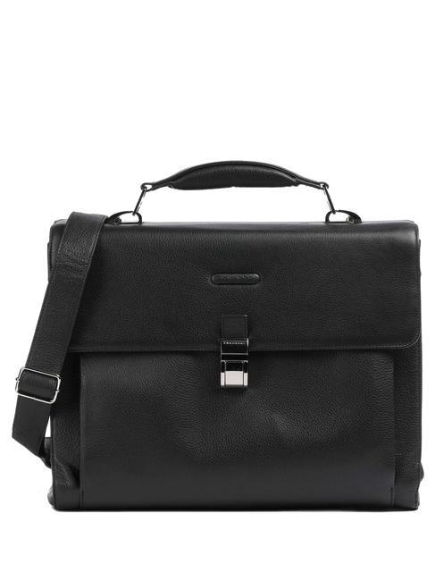 PIQUADRO MODUS  15,6" Teczka na laptopa, skóra Czarny - Teczki robocze