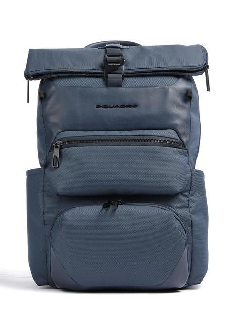 PIQUADRO GIO  Plecak RollTop na laptopa 14" niebieski - Plecaki na laptopa do pracy