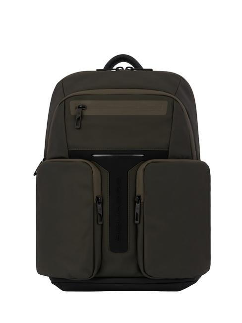 PIQUADRO HIDOR Plecak na laptopa 14" ZIELONY - Plecaki na laptopa do pracy