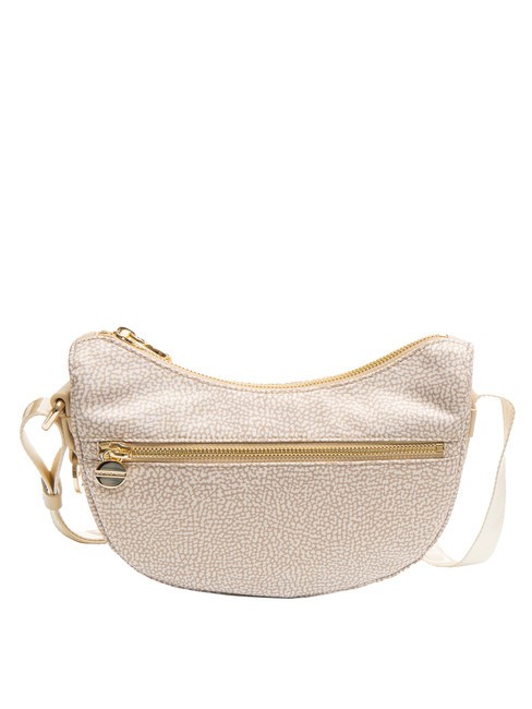 BORBONESE HOBO LUNA MINI ECO LINE Torba na ramię piasek - Torby damskie