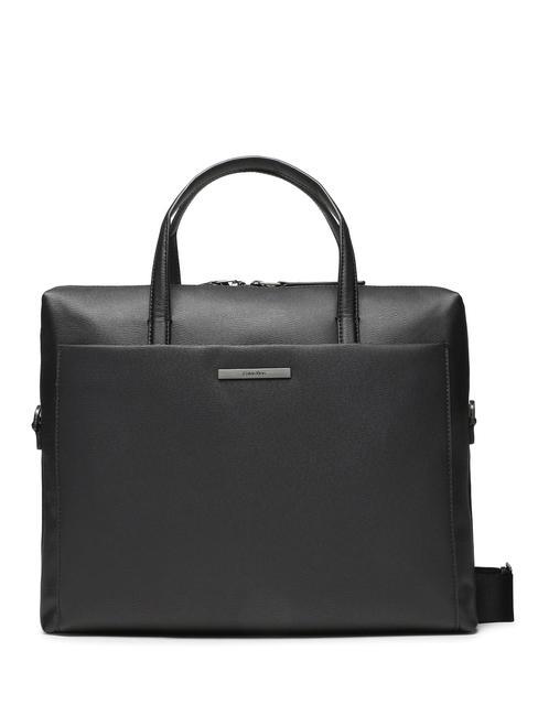 CALVIN KLEIN MODERN METAL Teczka na laptopa 15" czarny - Teczki robocze