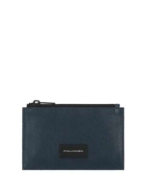 PIQUADRO HARPER Skórzany portfel-etui niebieski - Portfele męskie