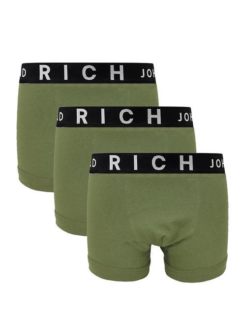 JOHN RICHMOND LONDON TRIPACK Komplet 3 bokserek zielony mil. - Majtki męskie