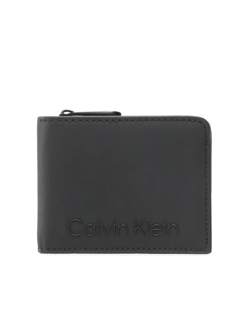 CALVIN KLEIN RUBBERIZED Portfel czarny - Portfele męskie