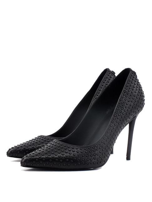 GUESS SABALIE Skórzany dekolt CZARNY - Buty damskie