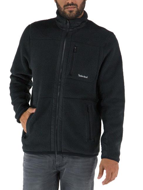 TIMBERLAND MIX MEDIA Bluza polarowa z zamkiem błyskawicznym CZARNY - Bluzy męskie