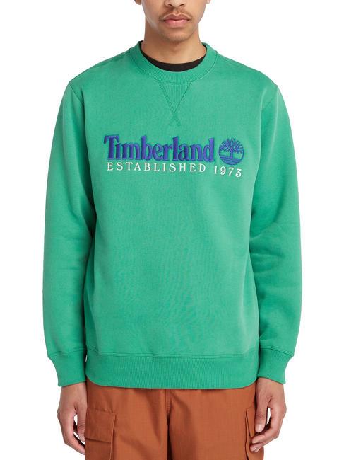 TIMBERLAND ESTABILISHED 1973 Bluza z okrągłym dekoltem celtycki zielony wb - Bluzy męskie