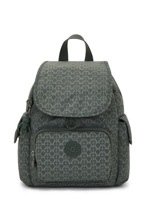 KIPLING CITY PACK MINI Plecak miejski znak zielony wytłoczony - Plecaki szkolne i rekreacyjne
