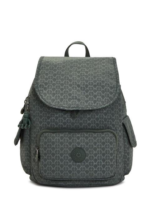 KIPLING CITY PACK S Plecak znak zielony wytłoczony - Plecaki szkolne i rekreacyjne
