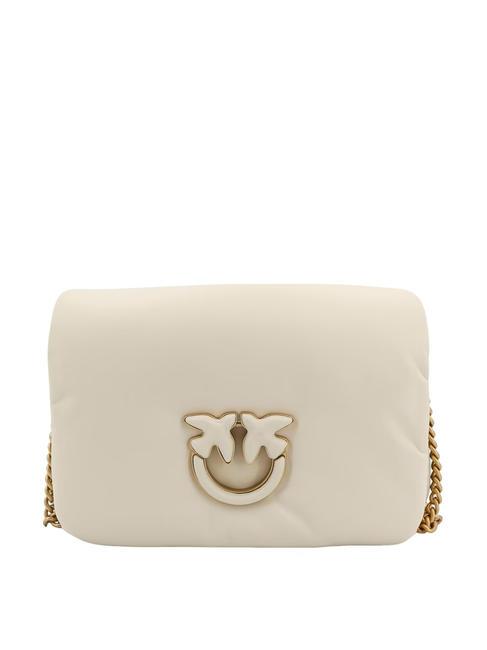 PINKO LOVE CLICK PUFF CLASSIC Skórzana torba na ramię biały + kolor biały-blokowy - Torby damskie