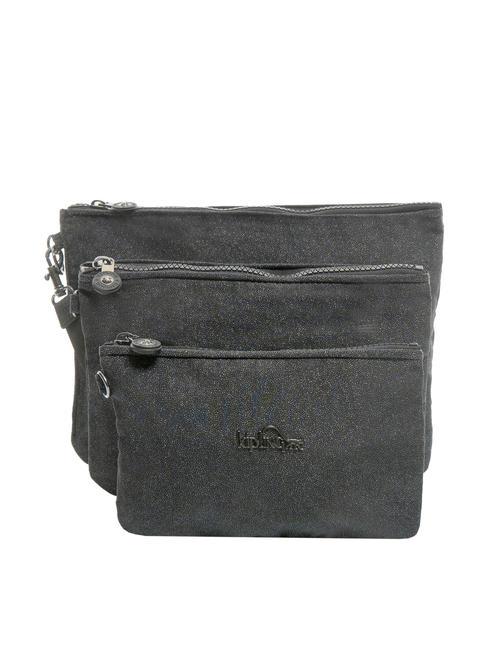 KIPLING IAKA L WRISTLET Torebka kopertówka Trio z torebką na nadgarstek czarny brokat - Torby damskie