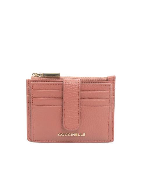 COCCINELLE METALLIC SOFT Płaski portfel ze skóry młotkowanej garnek - Portfele damskie