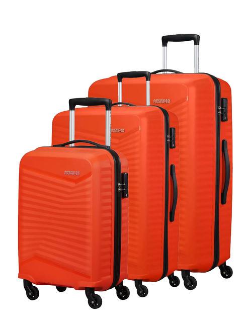 AMERICAN TOURISTER JETDRIVER 2.0 Zestaw 3 wózków: kabinowy, średni, duży pomarańczowy płomień - Zestaw wózków
