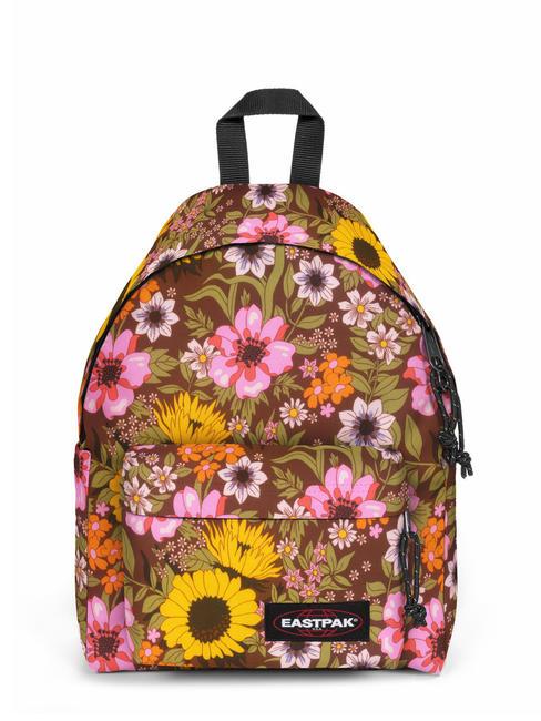 EASTPAK PADDED DAY PAK'R SMALL Plecak na tablet z kieszeniami na butelkę z wodą kwiat popu brązowy - Plecaki szkolne i rekreacyjne