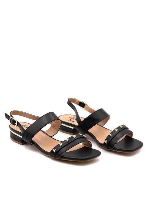 ROCCOBAROCCO RB METALLIC Sandały z niskim paskiem czarny - Buty damskie