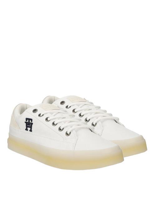TOMMY HILFIGER TH HI VULC STREET LOW MIX Trampki materiałowe biały - Buty męskie