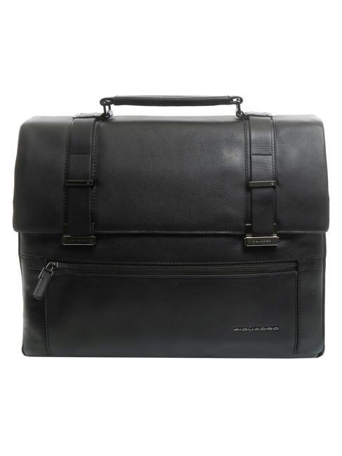 PIQUADRO BAE 15" skórzana teczka na laptopa Czarny - Teczki robocze