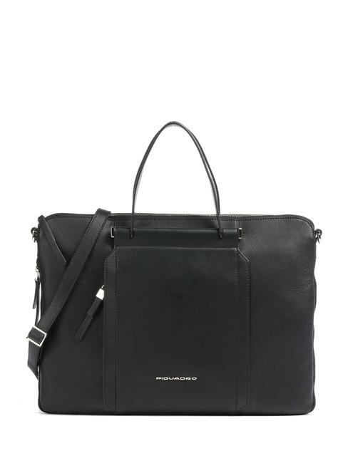 PIQUADRO CIRCLE Skórzana torba-aktówka na laptopa 14" Czarny - Torby damskie