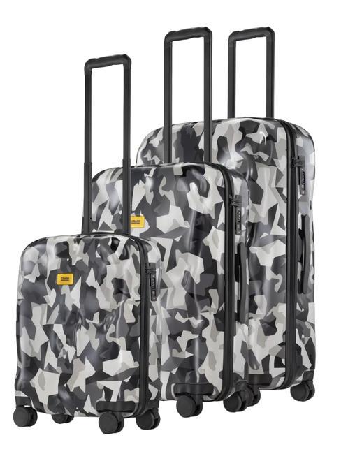 CRASH BAGGAGE ICON PATTERN Zestaw 3 wózków: kabinowy, średni, duży kamuflaż szary - Zestaw wózków