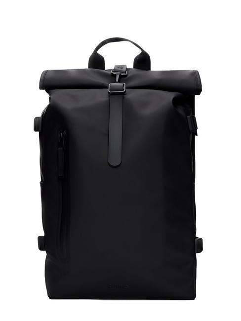 RAINS ROLLTOP RUCKSACK Plecak czarny - Plecaki szkolne i rekreacyjne