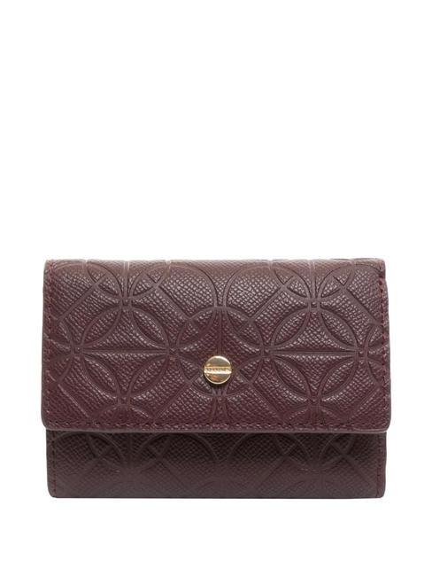 BORBONESE RIVETTO EMBOSSED  Portfel bordeaux - Portfele damskie